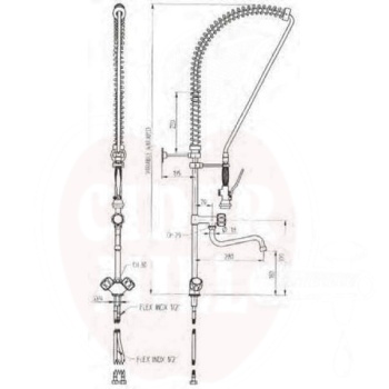 Tap with pull out rinser, HENDI