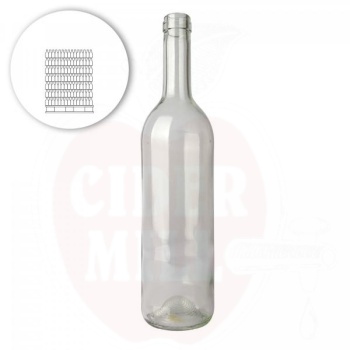 Klaaspudel 750ml/400g Bordeaux läbipaistev, 1631tk