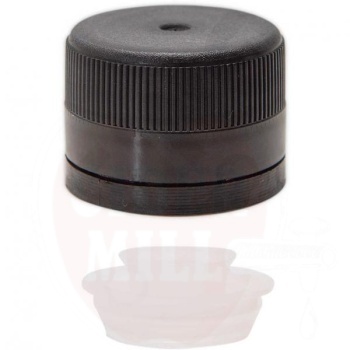 Plastikinis užsukamas dangtelis 31,5mm juodas, su adapteriu 100 vnt