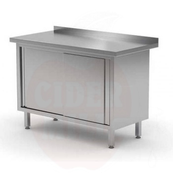 Wall table cabinet with sliding doors – welded, HENDI, Profi Line, 1400x600x(H)850mm