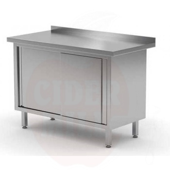 Wall table cabinet with sliding doors – welded, HENDI, Profi Line, 1200x600x(H)850mm