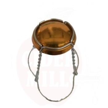 Putojantis vynas ir sidras kamštienos viela 29,7 mm, metalinė viela auksiniu dangteliu 1000 vnt.