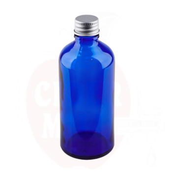 Apteek stiklinis butelis 100ml mėlynas
