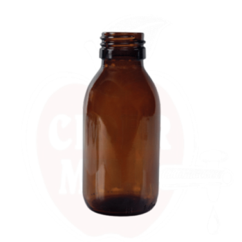 Stiklinis buteliukas Apteek 100ml, rudas 28mm kamšteliui
