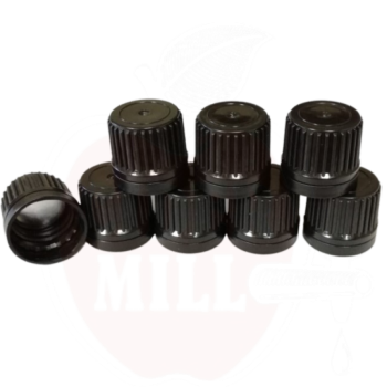 Plastikinis dangtelis 18mm, juodas su atidarymo žiedu
