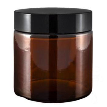 Stiklinis indelis 100ml, rudas su dangteliu