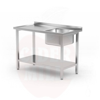 Sink table with shelf, bolted, HENDI, Kitchen Line, sink bowl on the right side, 1000x600x(H)850mm