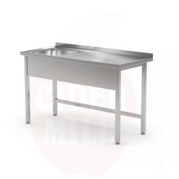 Table 2000x600x850mm with 1 sink on the left, stainless steel