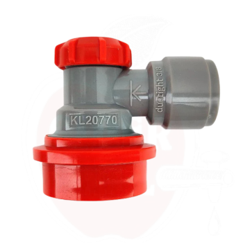 DuoTight 9,5mm (3.8") jungtis su ball-lock jungtimi, pilka + raudona