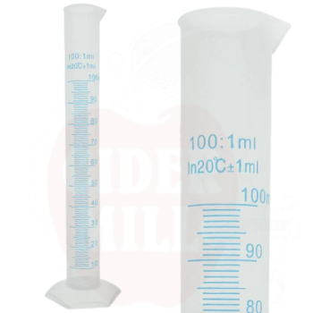 Matavimo cilindras 100ml polipropileno, 1ml padalomis