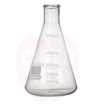 Laboratorinis stiklas Erlenmeyer 3000ml, borosilikato stiklo