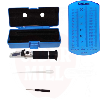 Refractometer ATC 3 scales (Brix, SG sugar, SG wort), portable