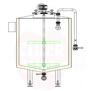 Insulated Blending Tank 500L, stainless steel