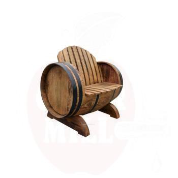 Oak barrel chair 56x96x75cm