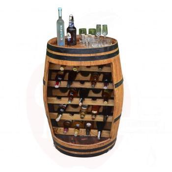 Oak serving table bottle bar 70x95cm