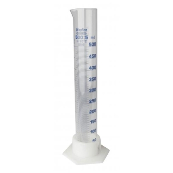 Graduated glass measuring cylinder 500 ml - plastic base
