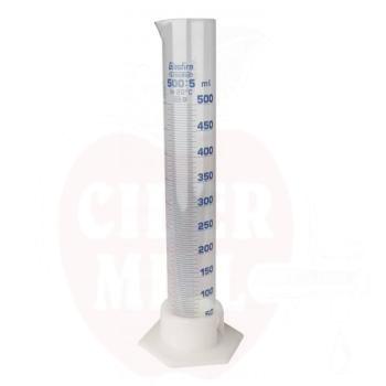 Graduated glass measuring cylinder 500 ml - plastic base