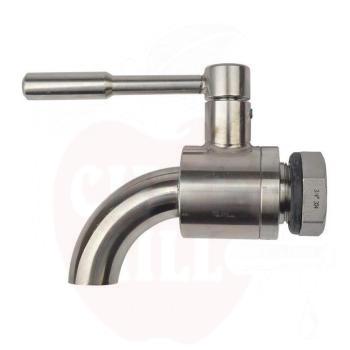 ball valve SS curved 3/4 + nut + seal