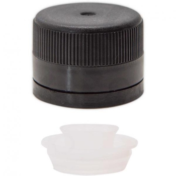 Plastic screw cap with black drop-out ⌀31.5 (100 pcs)