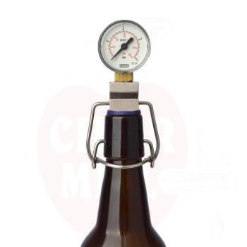 Aphrometer & CO2-Manometer 0-2,5bar, für Flaschen mit Drahtverschluss