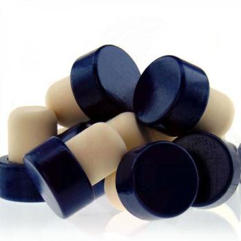 Synthetic T-cap 19mm 35/29mm 500pc, wood blue