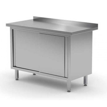 Work table cabinet with sliding doors - welded 1400x600x(H)850