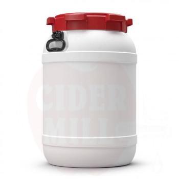 68 L drum with lid, PE, white red