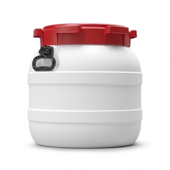 40 L drum with lid, PE, white red