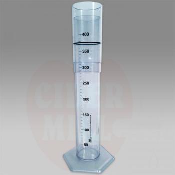 Graduated glass measuring cylinder 400 ml - plastic base