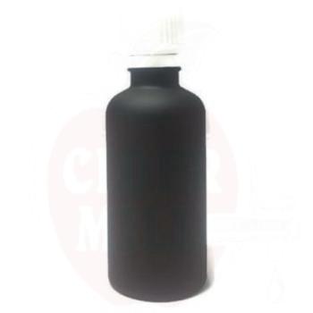 Glasflasche Apteek 50ml schwarz-matt für 18mm Verschluss