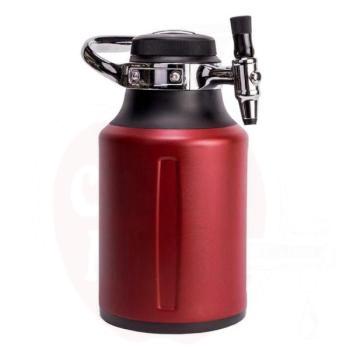 GrowlerWerks uKeg™ 1,9 l slėgio bakas, burbuliatorius, raudonas