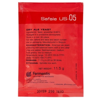 Fermentis dried brewing yeast SafAle US-05(56) 11.5 g
