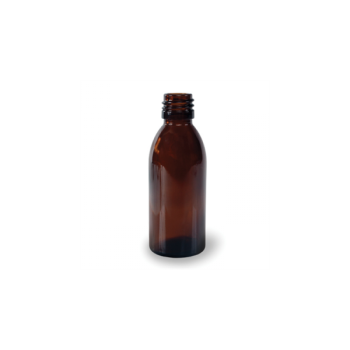 Round brown transparent glass bottle 50 ml, neck size 18/410