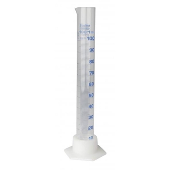 Graduated glass measuring cylinder 100 ml - plastic base