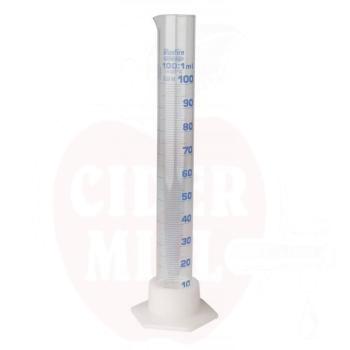 Graduated glass measuring cylinder 100 ml - plastic base