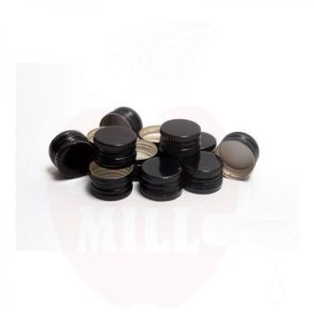 Metal cork 28mm GL28, black prethreaded