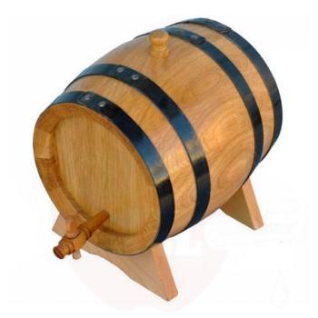 Barrel 1l light with brass valve and black rims+medium roast