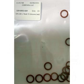 Tenco filling unit head gasket OR 108 1.78x8.73 Silicone (red)