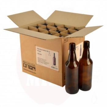 Flip-top bottle 50 cl brown, without flip-top, box