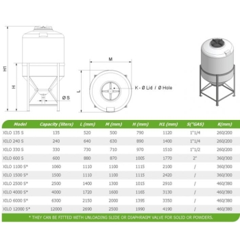 Tank 600l natural color tank with drain 2 + stand