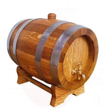 Oak Barrel 3 L FRENCH OAK, stainless steel rims