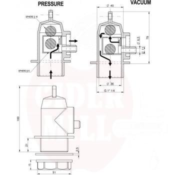 Airlock V11 100-1500l tvertnei, fermentācijai