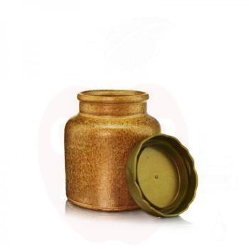 Ceramic jar 270ml brown/crystal