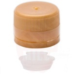 Plastikinis dangtelis 31,5mm auksinis, užsukamas su adapteriu 100 vnt