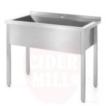 Table with single wash trough – welded, HENDI, Profi Line, 1000x600x(H)850mm