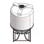Plastic tank 6300l (cone base) with legs