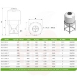 Plastikinė talpa 600l (kūginė), plastikinė su metaliniu pagrindu