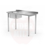 Sink table, bolted, HENDI, Kitchen Line, sink bowl on the left side, 1000x600x(H)850mm