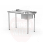 Sink table, bolted, HENDI, Kitchen Line, sink bowl on the right side, 1000x600x(H)850mm