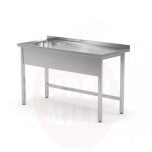 Table 2000x600x850mm with 1 sink on the left, stainless steel